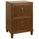Novalie Provincial Brown Oak Soft Close 2 Drawer Side Table With Fluted Drawer Fronts