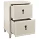 Novalie Matte Antique White Lacquer Soft Close 2 Drawer Side Table With Fluted Drawer Fronts