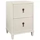Novalie Matte Antique White Lacquer Soft Close 2 Drawer Side Table With Fluted Drawer Fronts
