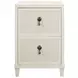 Novalie Matte Antique White Lacquer Soft Close 2 Drawer Side Table With Fluted Drawer Fronts