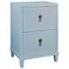 Novalie Matte Light Blue Lacquer Soft Close 2 Drawer Side Table With Fluted Drawer Fronts