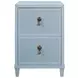 Novalie Matte Light Blue Lacquer Soft Close 2 Drawer Side Table With Fluted Drawer Fronts