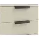 Cotiere Cream Linen Performance Fabric 3 Drawer Nightstand with USB Charging