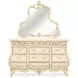 Platine de Royale Champagne 12 Drawer Dresser and Rectangular Mirror