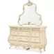 Platine de Royale Champagne 12 Drawer Dresser and Rectangular Mirror