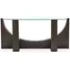 Beckham Rustic Tavern D Shaped Glass Top Sofa Table