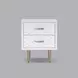 Trixie White and Gold 2 Drawer Nightstand