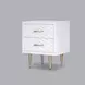 Trixie White and Gold 2 Drawer Nightstand