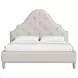 Haven Sundrenched Oak and Ivory King Upholstered Panel Bed