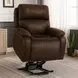 Brookings Brown Power Lift Recliner with Heat and Massage