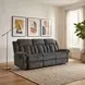 Nutmeg Charcoal Gray 88" Double Reclining Sofa