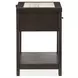 Bellamy Coffee Bean and Beige 1 Drawer Open Stone Top Nightstand with USB Charging