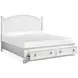 Crownfall Whisper White and Cerused Nutmeg Queen Storage Panel Bed