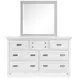 Harborwick White Dove and Harbor Gray 7 Drawer Dresser with Rectangular Mirror