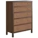 Verge Handcrafted Walnut 5 Drawer Chest