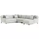 Mila Beige 5 Piece Modular Sectional with RAF Chaise and Pillows