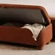 Ichigo Deep Orange Upholstered Storage Bed Bench