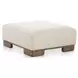 June Oatmeal Performance Fabric Upholstered Square Ottoman