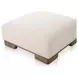 June Oatmeal Performance Fabric Upholstered Square Ottoman