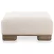 June Oatmeal Performance Fabric Upholstered Square Ottoman