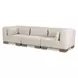 June Oatmeal Performance Fabric 3 Piece Modular Sofa Sectional with Pillows