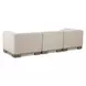 June Oatmeal Performance Fabric 3 Piece Modular Sofa Sectional with Pillows