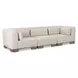 June Oatmeal Performance Fabric 3 Piece Modular Sofa Sectional with Pillows