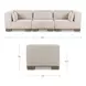 June Oatmeal Performance Fabric 3 Piece Modular Sofa Sectional with Pillows