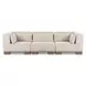 June Oatmeal Performance Fabric 3 Piece Modular Sofa Sectional with Pillows