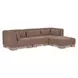 June Dark Brown Performance Fabric 4 Piece Modular Lounge Sectional with Pillows
