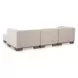June Oatmeal Performance Fabric 4 Piece Modular Lounge Sectional with Pillows
