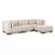 June Oatmeal Performance Fabric 4 Piece Modular Lounge Sectional with Pillows
