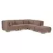 June Dark Brown Performance Fabric 5 Piece Modular Dream Sectional with Pillows