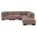 June Dark Brown Performance Fabric 5 Piece Modular Dream Sectional with Pillows