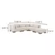 June Oatmeal Performance Fabric 5 Piece Modular Dream Sectional with Pillows