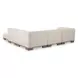 June Oatmeal Performance Fabric 5 Piece Modular Dream Sectional with Pillows
