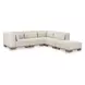 June Oatmeal Performance Fabric 5 Piece Modular Dream Sectional with Pillows