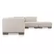 June Oatmeal Performance Fabric 5 Piece Modular Dream Sectional with Pillows