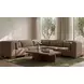 June Dark Brown Performance Fabric 5 Piece Modular Classic L Shaped Sectional with Pillows