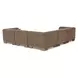 June Dark Brown Performance Fabric 5 Piece Modular Classic L Shaped Sectional with Pillows