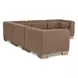 June Dark Brown Performance Fabric 5 Piece Modular Classic L Shaped Sectional with Pillows