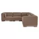 June Dark Brown Performance Fabric 5 Piece Modular Classic L Shaped Sectional with Pillows