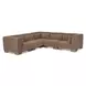 June Dark Brown Performance Fabric 5 Piece Modular Classic L Shaped Sectional with Pillows