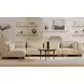 June Oatmeal Performance Fabric 5 Piece Modular Classic L Shaped Sectional with Pillows