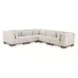 June Oatmeal Performance Fabric 5 Piece Modular Classic L Shaped Sectional with Pillows