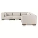 June Oatmeal Performance Fabric 5 Piece Modular Classic L Shaped Sectional with Pillows