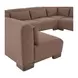 June Dark Brown Performance Fabric 5 Piece Modular U Shaped Sectional with Pillows