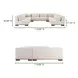 June Oatmeal Performance Fabric 5 Piece Modular U Shaped Sectional with Pillows