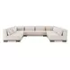 June Oatmeal Performance Fabric 5 Piece Modular U Shaped Sectional with Pillows