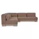 June Dark Brown Performance Fabric 3 Piece Modular Corner Sectional with Pillows